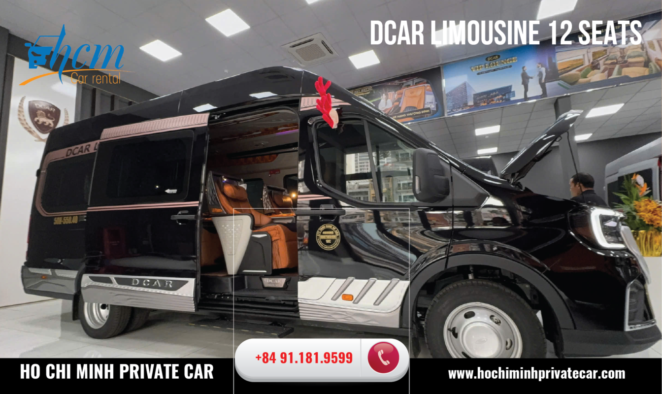 VIP DCAR LIMOUSINE 12 SEATS RENTAL HO CHI MINH CITY